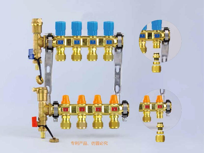 B203黄铜分水器(手动温控带截止阀)